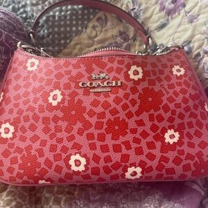 Coach Teri Pink and White Floral Shoulder Bag